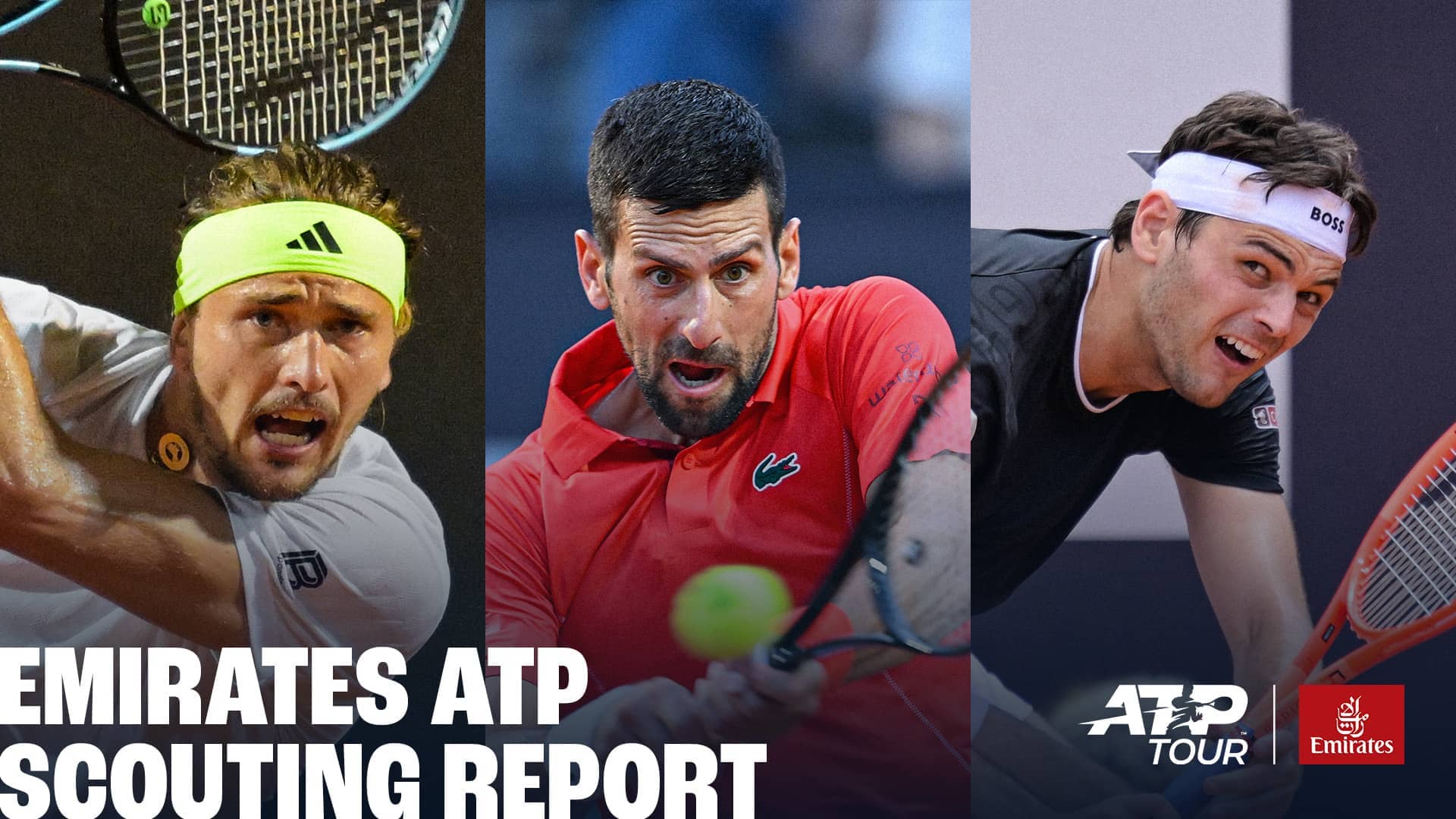 Alexander Zverev, Novak Djokovic, Taylor Fritz