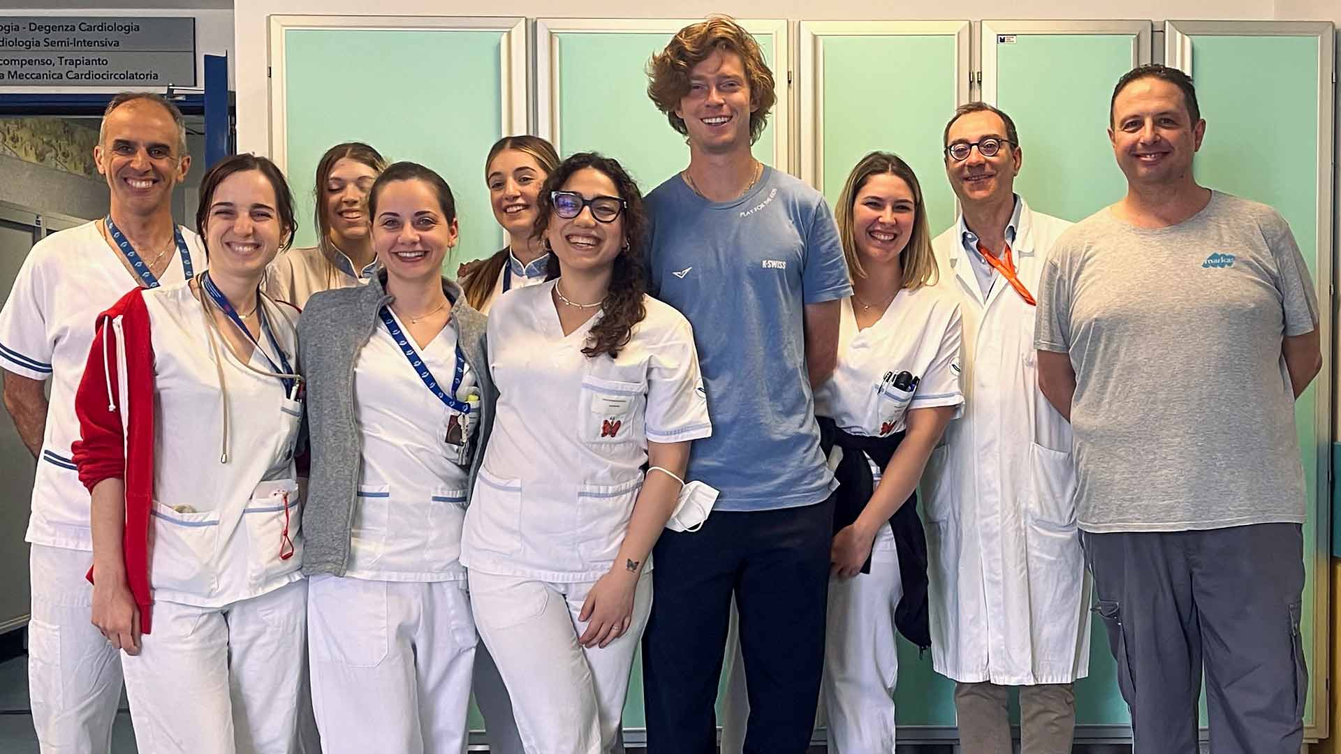 Andrey Rublev at the Bambino Gesu Children’s Hospital.