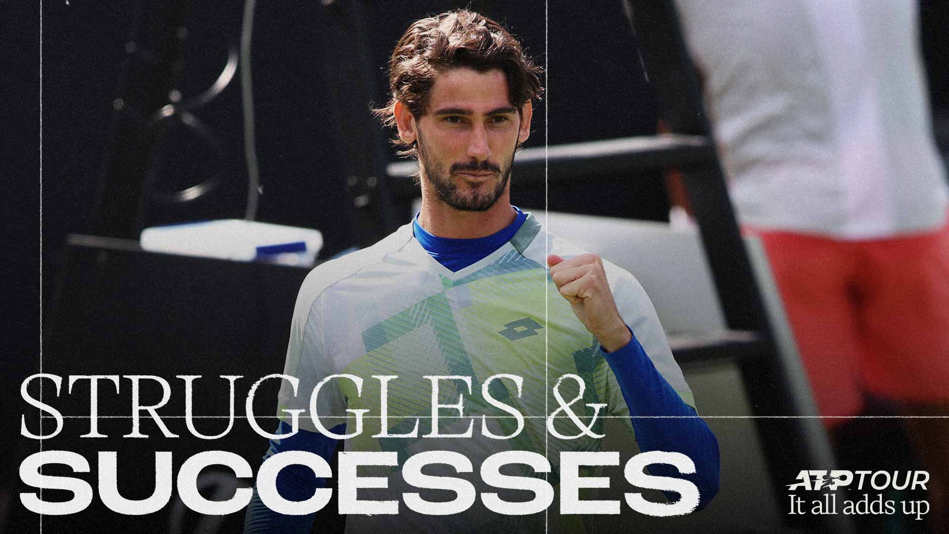 Lloyd Harris, pictured above at the Birmingham Challenger in June, will play Andrey Rublev in the second round of Wimbledon.