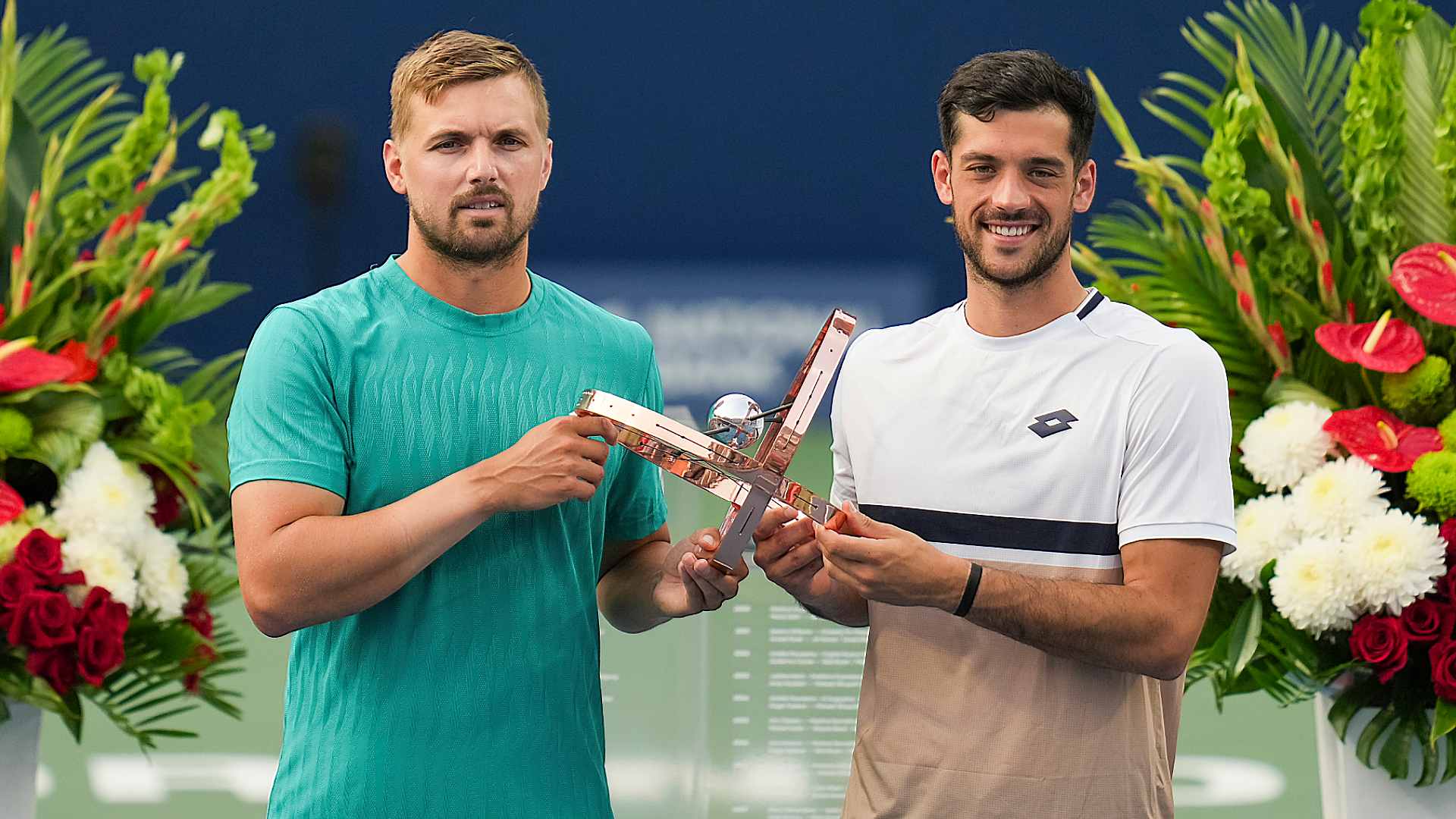 Lloyd Glasspool and Julian Cash win the 2025 National Bank Open Presented by Rogers men's doubles title.