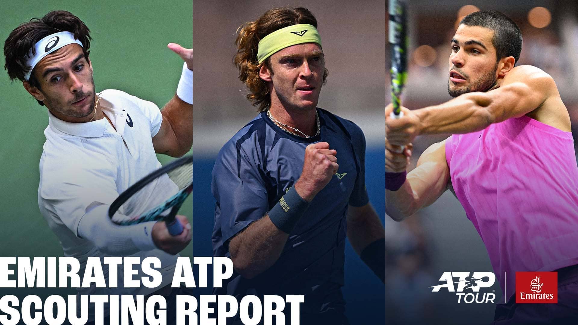Lorenzo Musetti/Andrey Rublev/Carlos Alcaraz