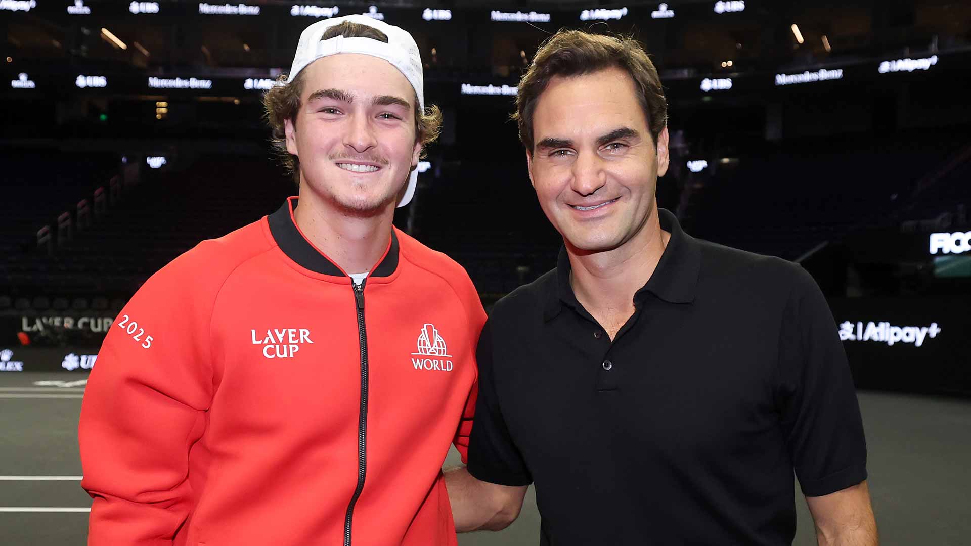Joao Fonseca and Roger Federer