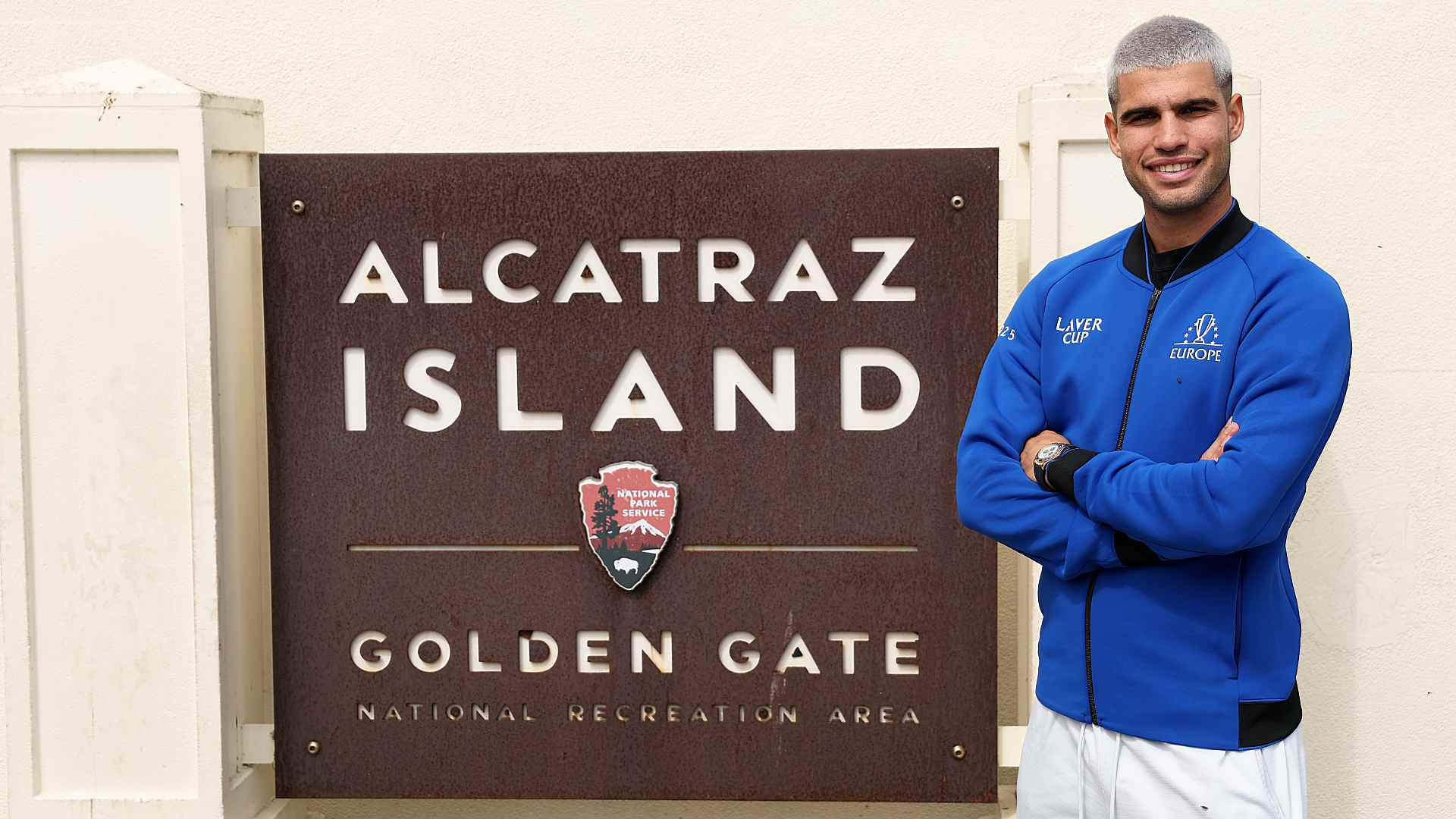 Carlos Alcaraz at the Alcatraz Island in San Francisco California, ahead of the Laver Cup.