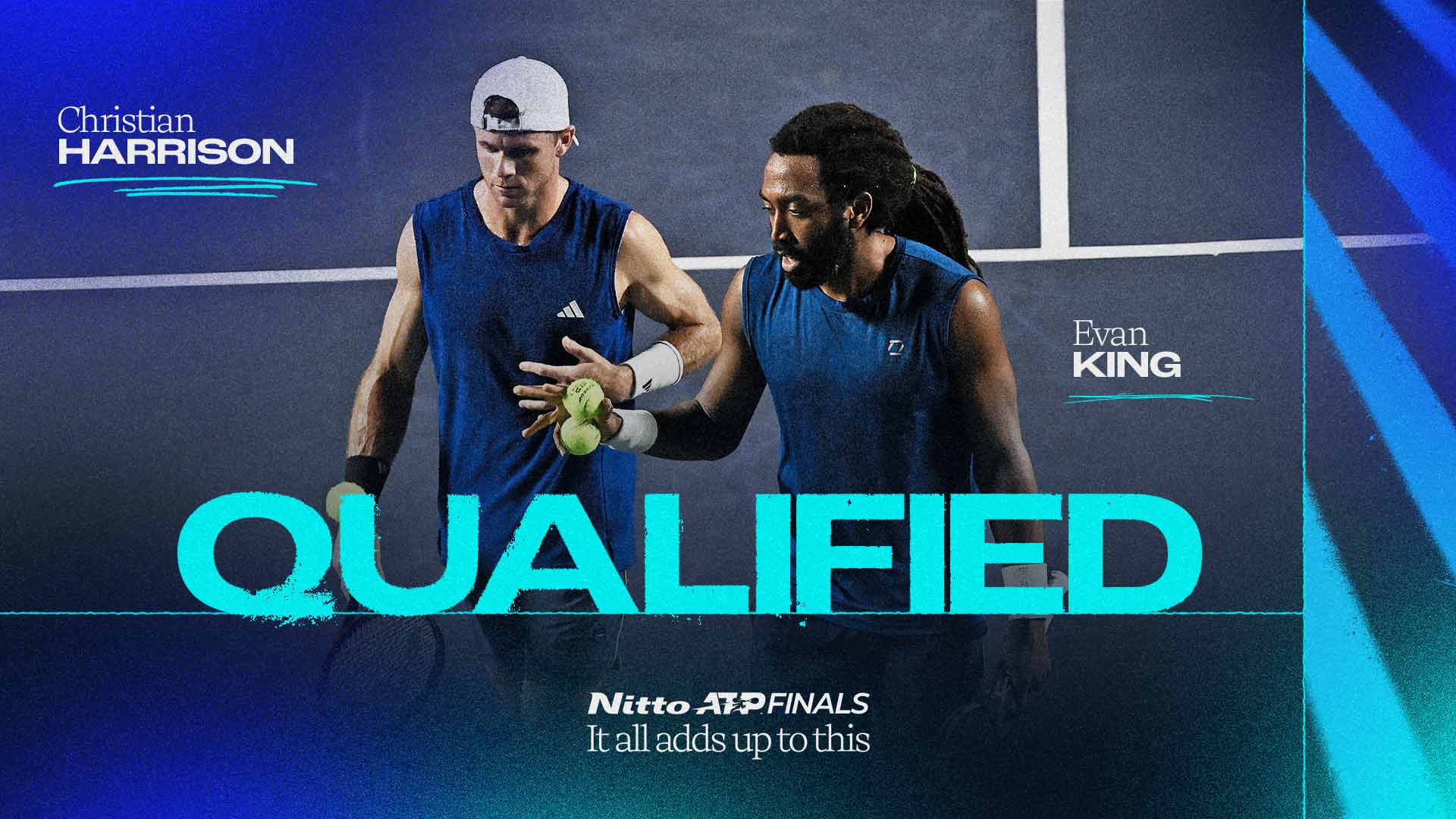 Christian Harrison and Evan King will compete in the Nitto ATP Finals for the second consecutive year.