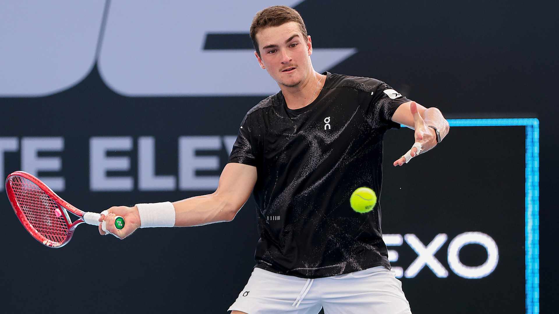 Joao Fonseca trained in Brisbane ahead of the tournament.