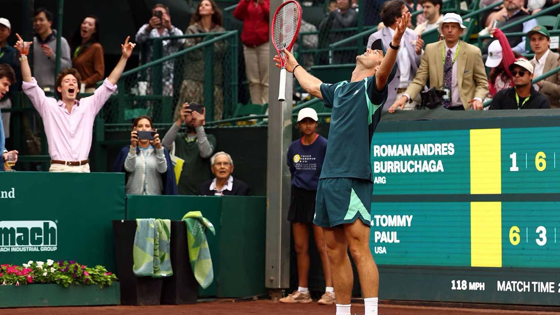Tommy Paul celebrates after clinching his first title of the season Sunday in Houston.