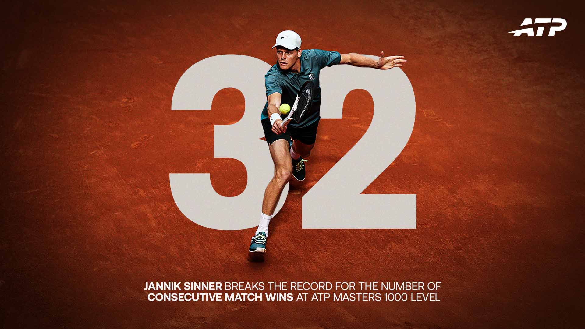 Jannik Sinner has won more consecutive ATP Masters 1000 matches than anyone else in history.