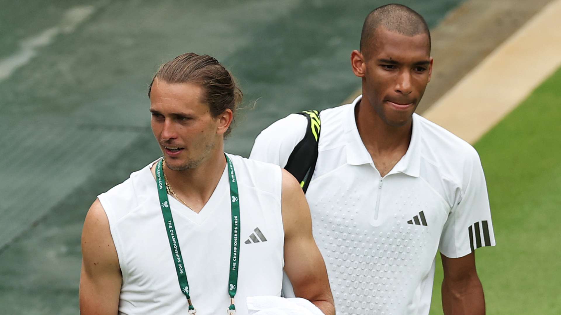 Alexander Zverev and Felix Auger-Aliassime trained together Saturday at Wimbledon.
