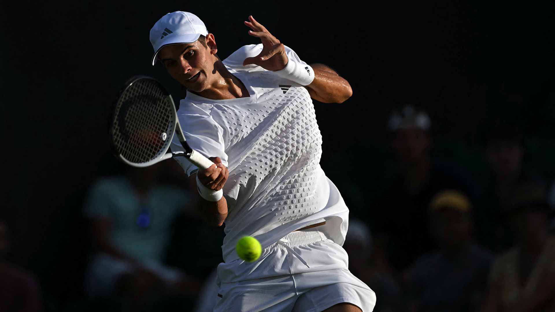 Rafael Jodar plays fellow Spaniard Pablo Carreno Busta Wednesday at Wimbledon.