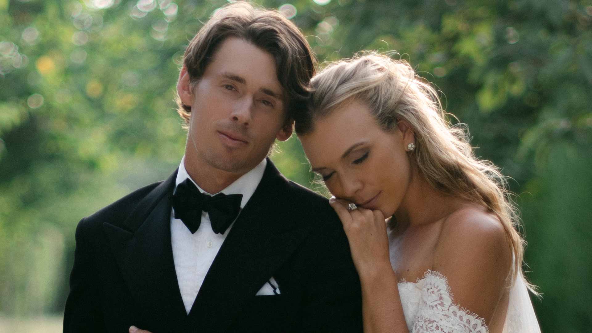 Newlyweds Alex de Minaur and Katie Boulter.