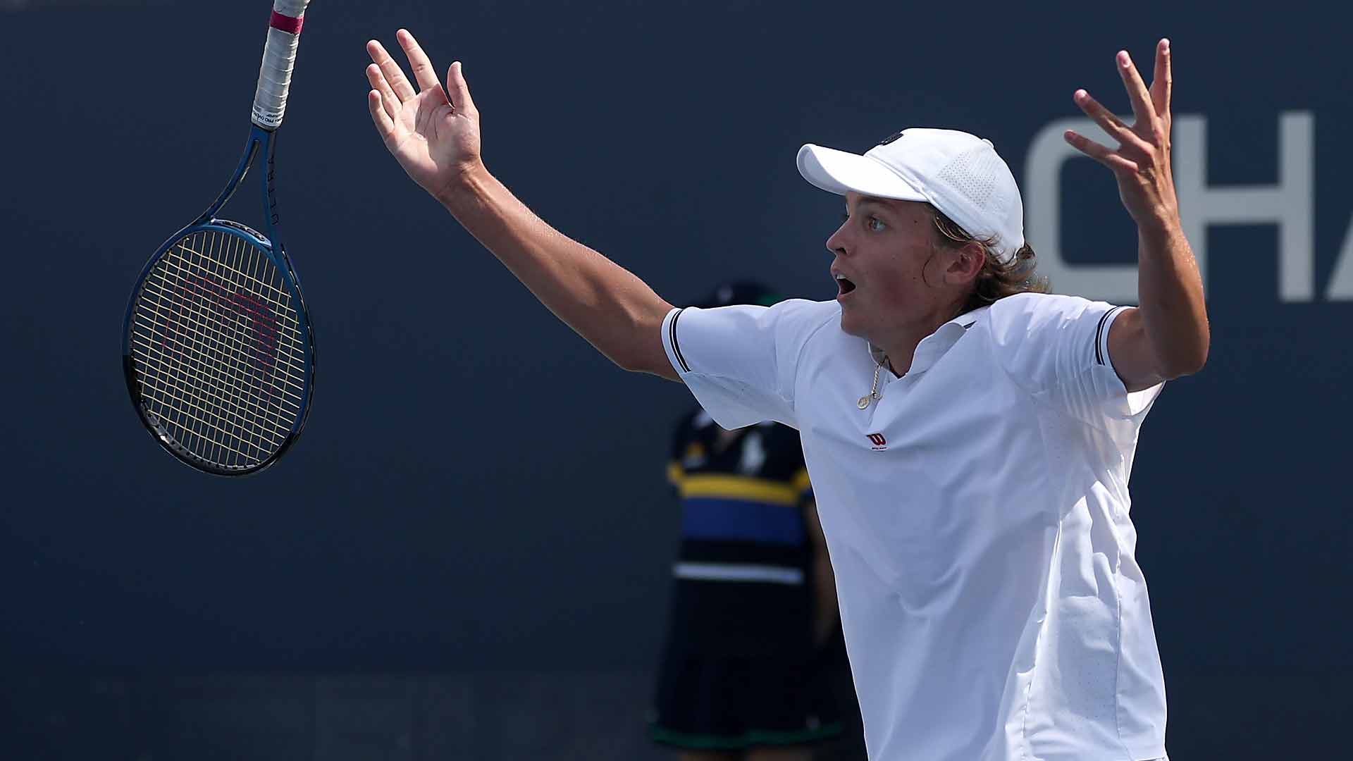 Marcel Latak celebrates his victory against Guto Miguel in the final of the US Open boys' singles event.