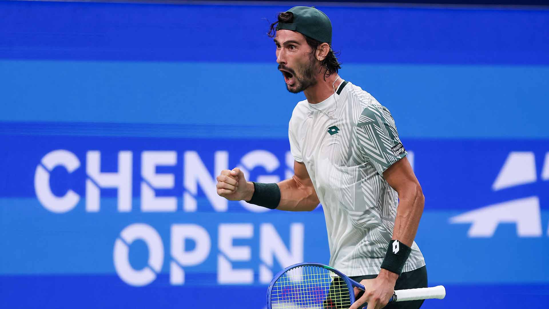 Lloyd Harris defeats Valentin Vacherot in straight sets on Saturday in Chengdu.