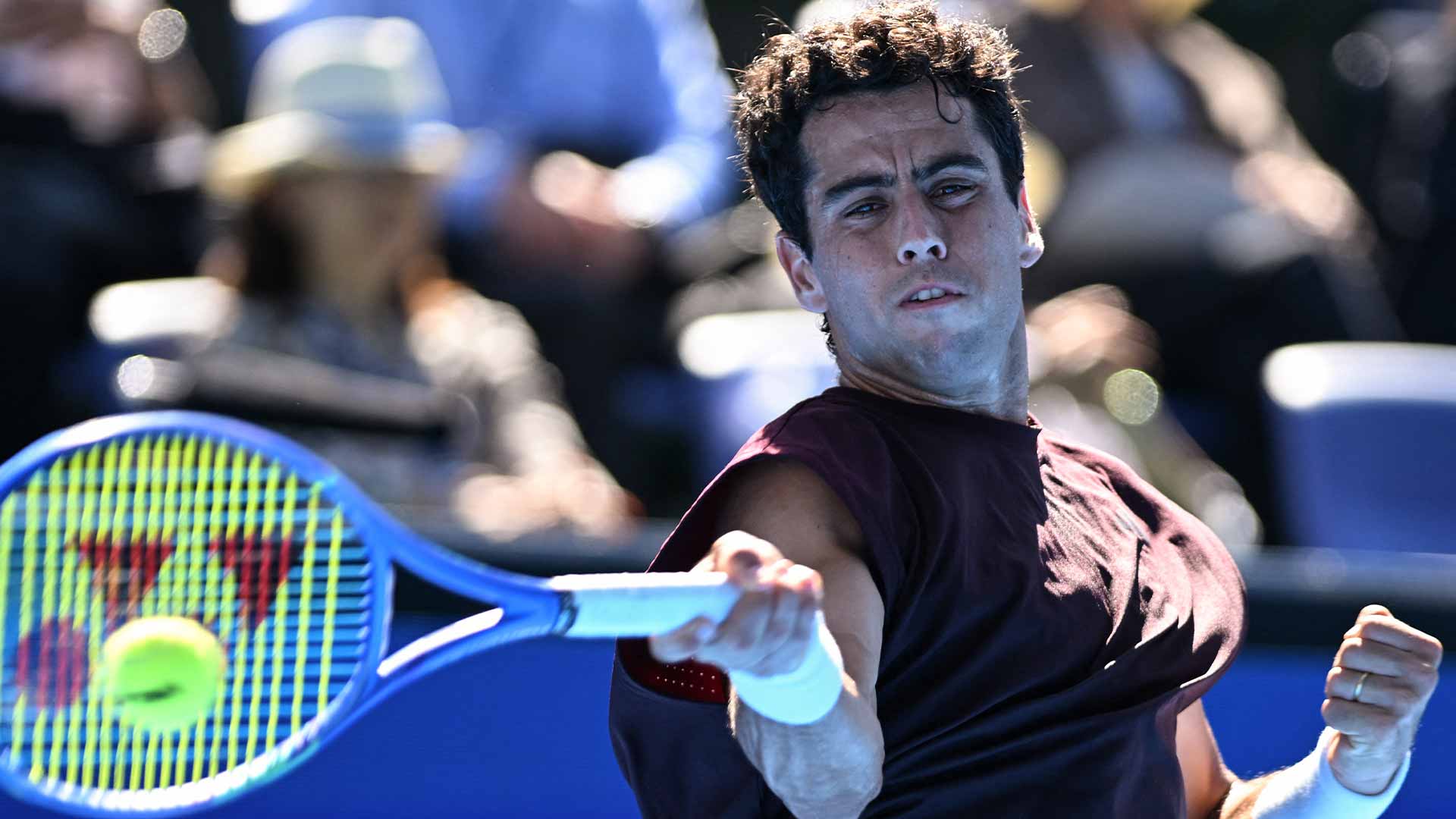 Jaume Munar in action Thursday in Tokyo.