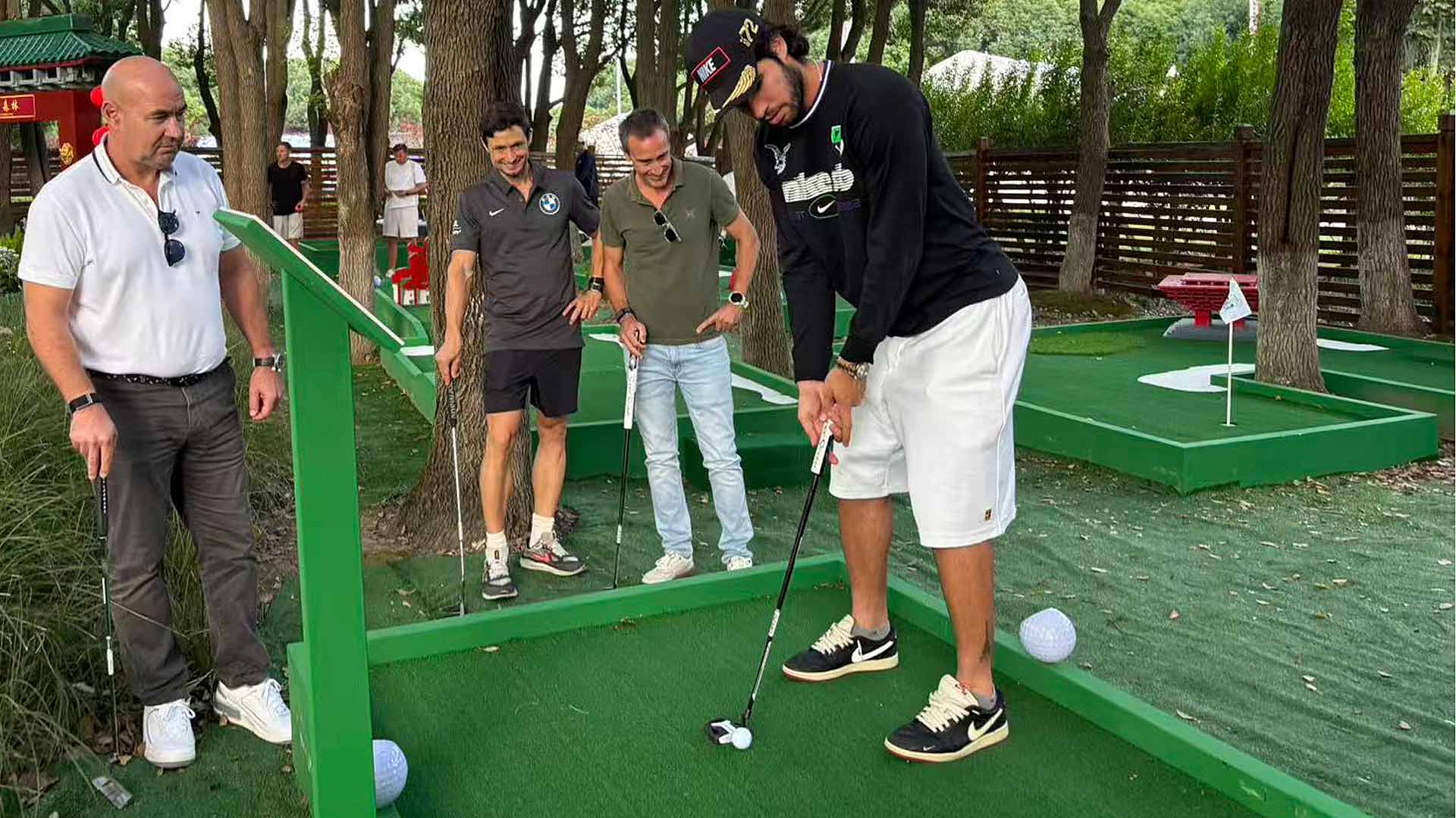 Carlos Alcaraz at the J.P.Morgan Putt Masters.