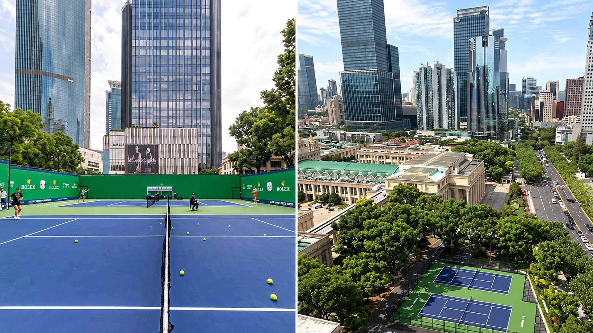 Downtown practice courts in the Jing An district.